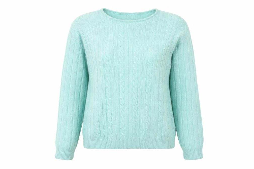 Front view of Compliments Women's Green Cable-Knit jumper L