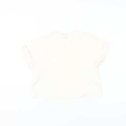 Topshop Women's White Basic T-Shirt, Size 4, Short Sleeve