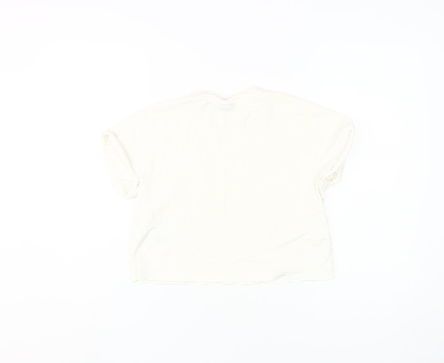 Topshop Women's White Basic T-Shirt, Size 4, Short Sleeve