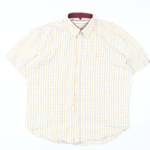 Samuel Windsor Men's Yellow Check Short Sleeve Shirt XL