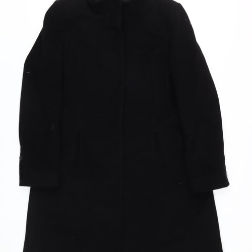 Hobbs Women's Black Long Wool Overcoat Size 14
