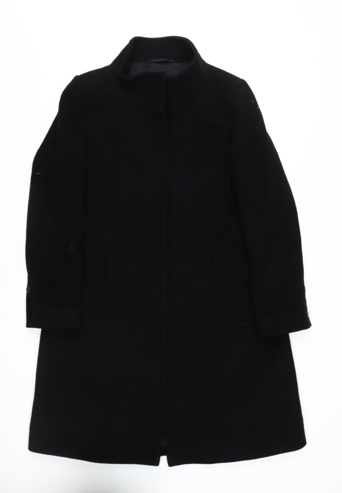 Hobbs Women's Black Long Wool Overcoat Size 14