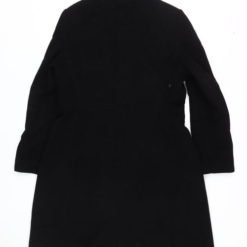 Hobbs Women's Black Long Wool Overcoat Size 14