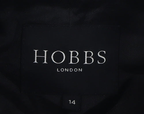 Hobbs Women's Black Long Wool Overcoat Size 14