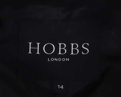Hobbs Women's Black Long Wool Overcoat Size 14
