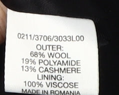 Hobbs Women's Black Long Wool Overcoat Size 14