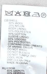 Reiss Women's Beige Wool Blend Long Overcoat, Size 14