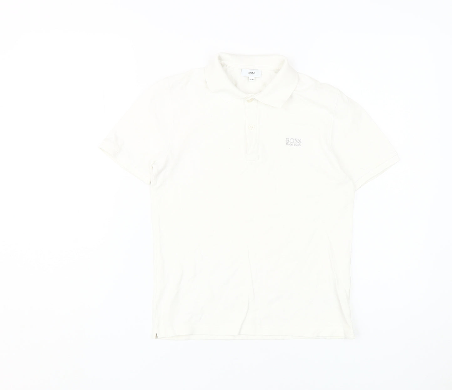 Hugo Boss Boys White Polo Shirt XS Short Sleeve Logo
