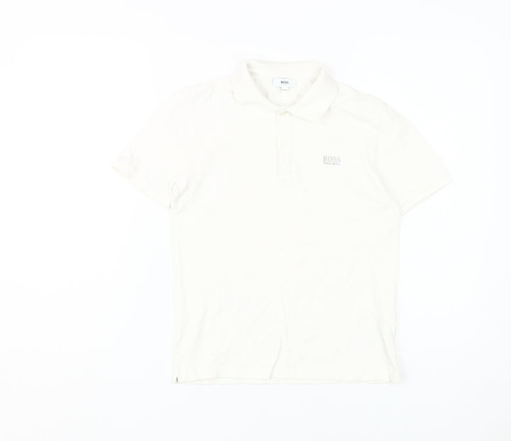 Hugo Boss Boys White Polo Shirt XS Short Sleeve Logo