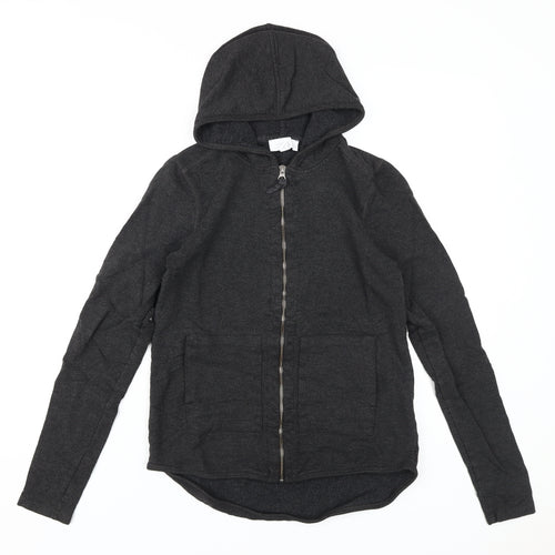 The White Company Women's Black Full Zip Hoodie Size 10
