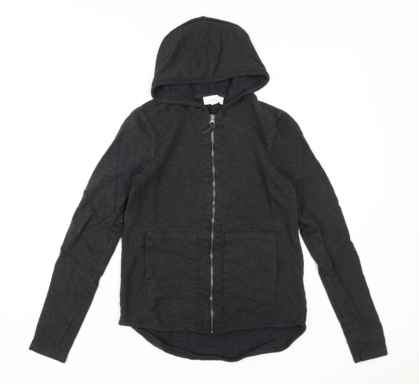 The White Company Women's Black Full Zip Hoodie Size 10