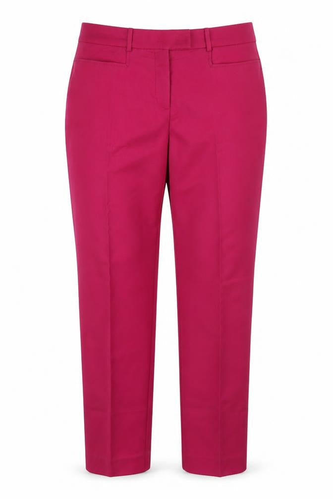 Front view of Mango Women's Pink Straight Trousers, size 12