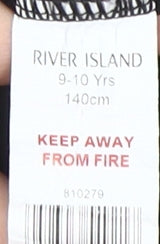 River Island Girls Black Patterned Skirt 9-10 Years