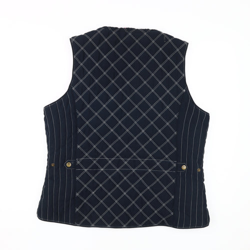 Joules Women's Quilted Waistcoat Blue Size 16