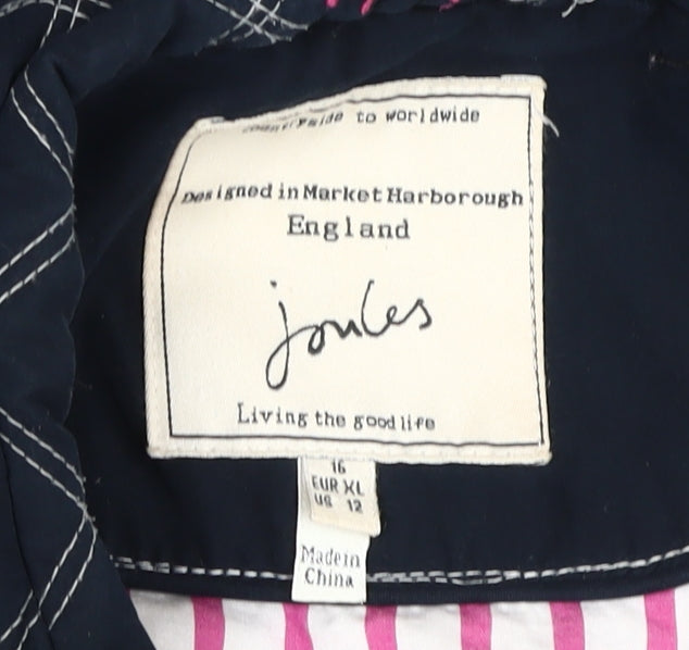 Joules Women's Quilted Waistcoat Blue Size 16