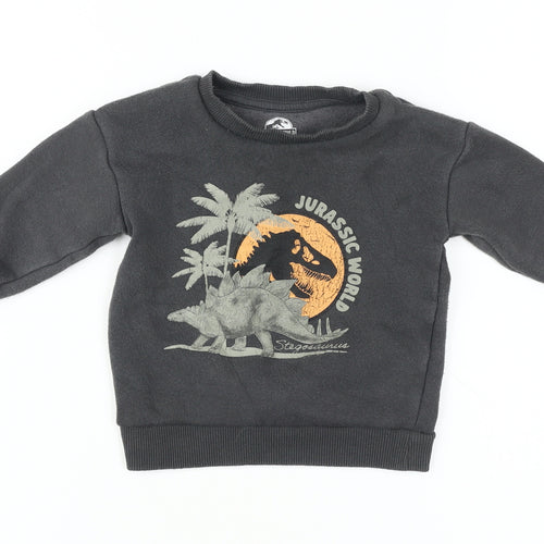 Jurassic World Black T-Shirt 12-18M Unisex Long Sleeve