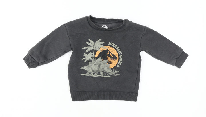 Jurassic World Black T-Shirt 12-18M Unisex Long Sleeve