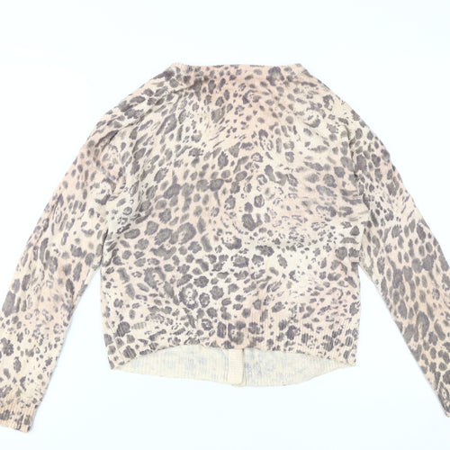 River Island Women's Beige Animal Print Cardigan - Size 14
