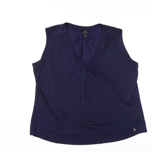 Marble Women's Blue Sleeveless Tank Top Size 16