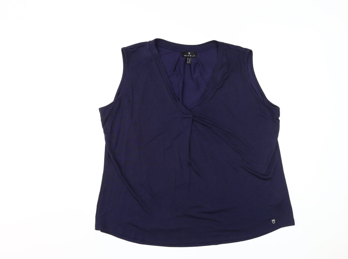 Marble Women's Blue Sleeveless Tank Top Size 16