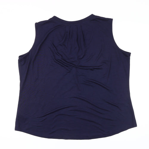 Marble Women's Blue Sleeveless Tank Top Size 16