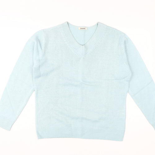 Damart Women's Blue V-Neck Pullover Jumper M