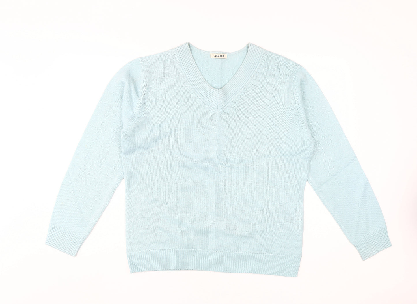 Damart Women's Blue V-Neck Pullover Jumper M