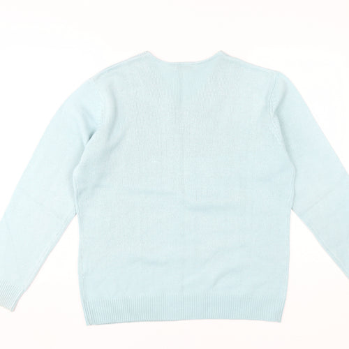 Damart Women's Blue V-Neck Pullover Jumper M