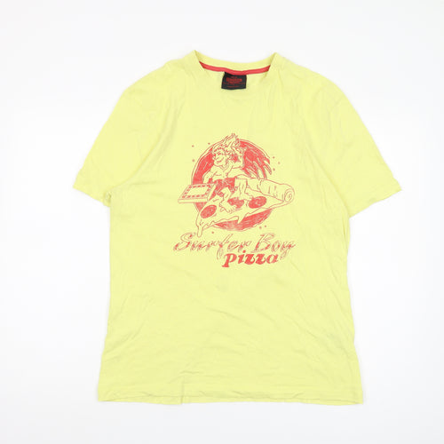 Stranger Things Yellow Pizza T-Shirt - Large