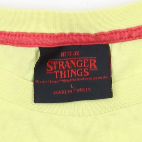 Stranger Things Yellow Pizza T-Shirt - Large