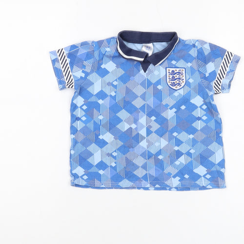 Boys Blue Football England Polo Shirt 3-4 Years