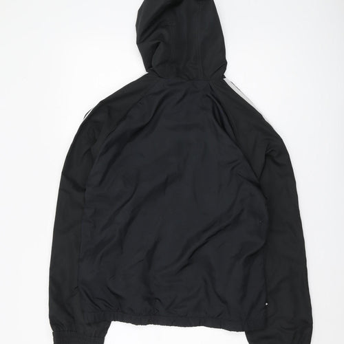 Adidas Women's Black Hooded Windbreaker Jacket Size 12