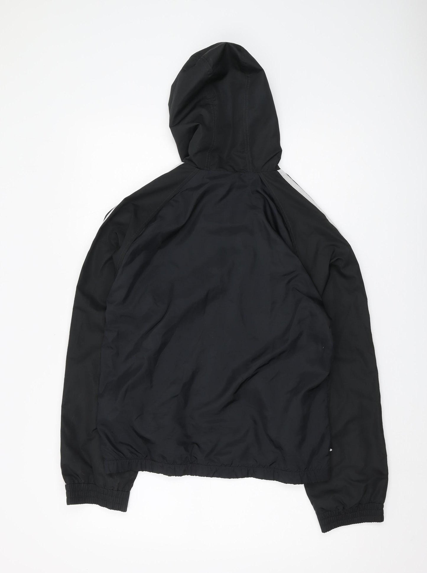 Adidas Women's Black Hooded Windbreaker Jacket Size 12