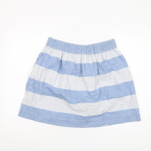 Gap Women's Blue A-Line Skirt XS Short Striped Cotton