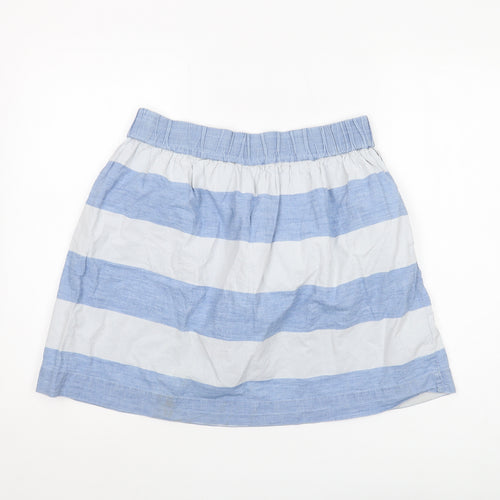 Gap Women's Blue A-Line Skirt XS Short Striped Cotton