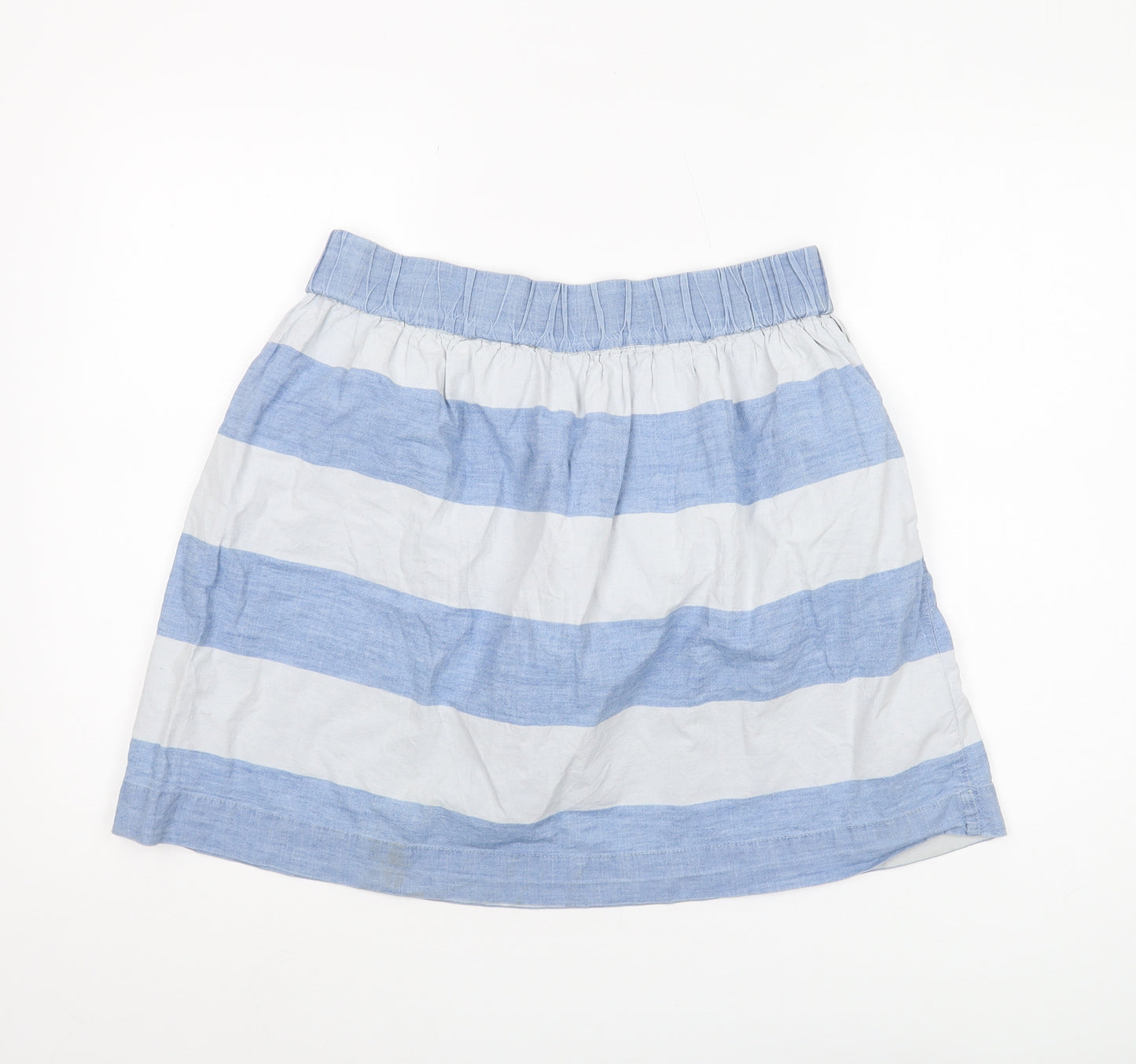 Gap Women's Blue A-Line Skirt XS Short Striped Cotton