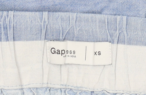 Gap Women's Blue A-Line Skirt XS Short Striped Cotton