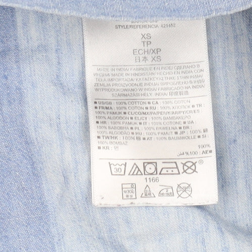 Gap Women's Blue A-Line Skirt XS Short Striped Cotton