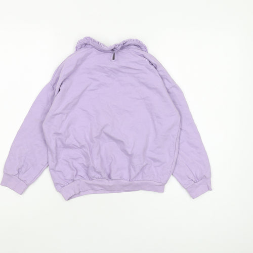 George Boys Purple Disney Frozen Sweatshirt 7-8Y Ruffle Collar