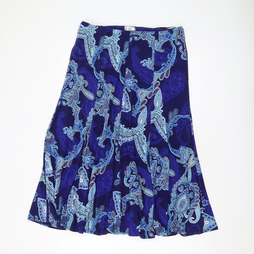 CC Women's Blue Paisley Skirt, Medium, Excellent