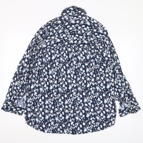 Next Women's Blue Floral Button-Up Shirt Size 14