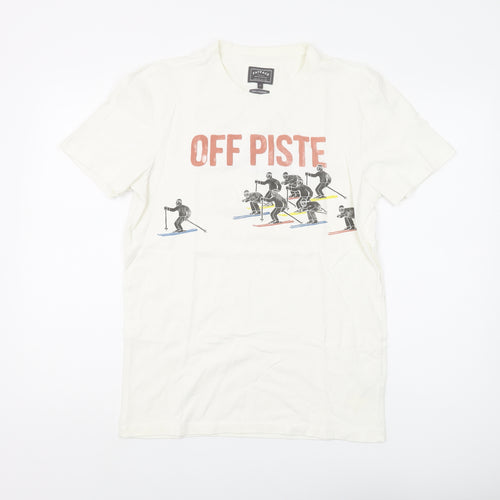 FatFace Men's White Ski Graphic T-Shirt S