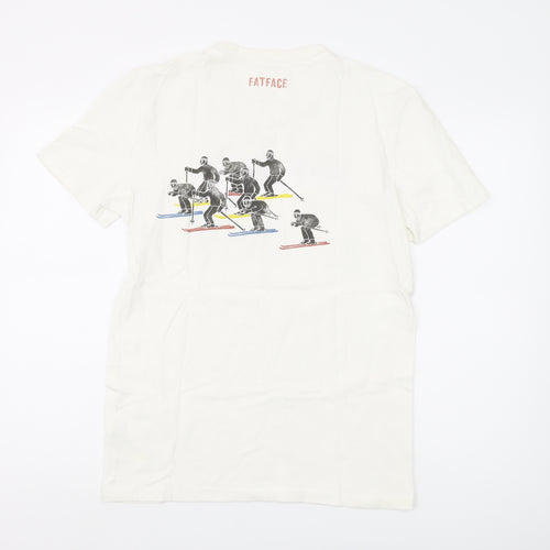 FatFace Men's White Ski Graphic T-Shirt S