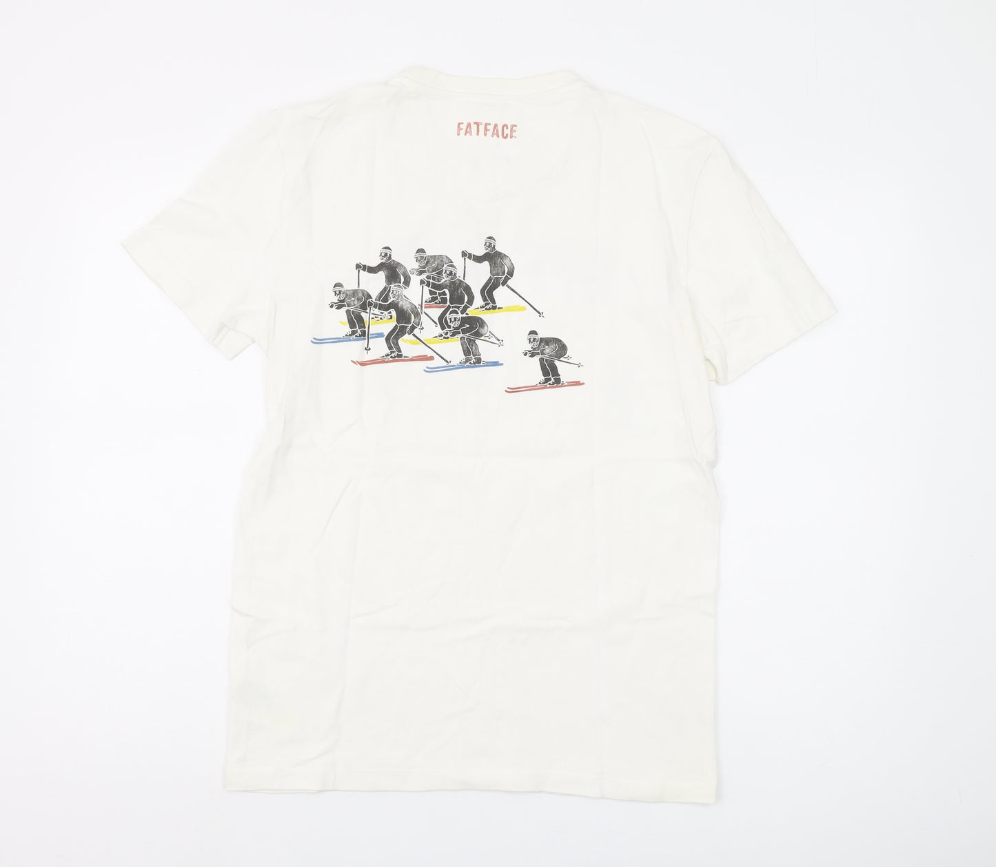 FatFace Men's White Ski Graphic T-Shirt S