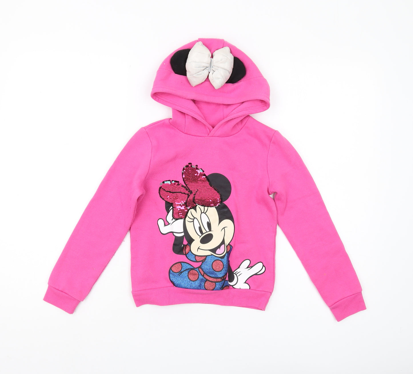 Disney at Primark Girls Pink Minnie Mouse Pullover Hoodie 7-8 Yrs