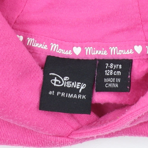 Disney at Primark Girls Pink Minnie Mouse Pullover Hoodie 7-8 Yrs