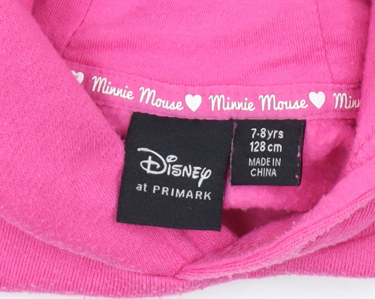 Disney at Primark Girls Pink Minnie Mouse Pullover Hoodie 7-8 Yrs