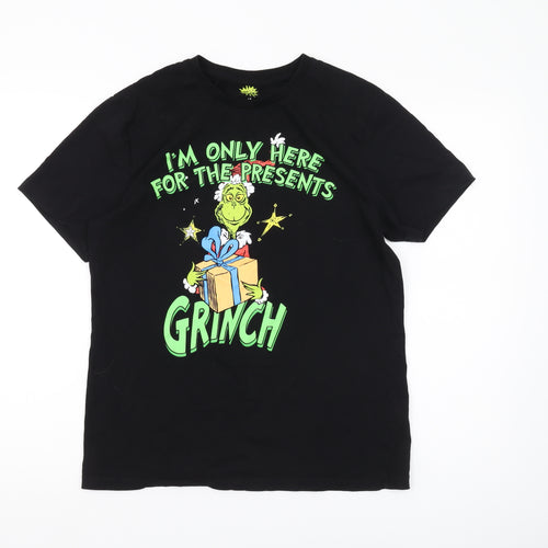The Grinch Men's Black Christmas T-Shirt, Size M