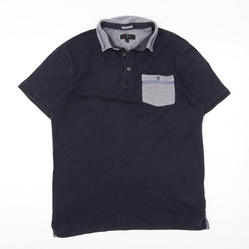 J By Jasper Conran Men's Blue Polo Shirt M