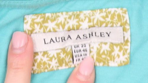 Laura Ashley Women's Blue T-Shirt, Size 20, Short Sleeve
